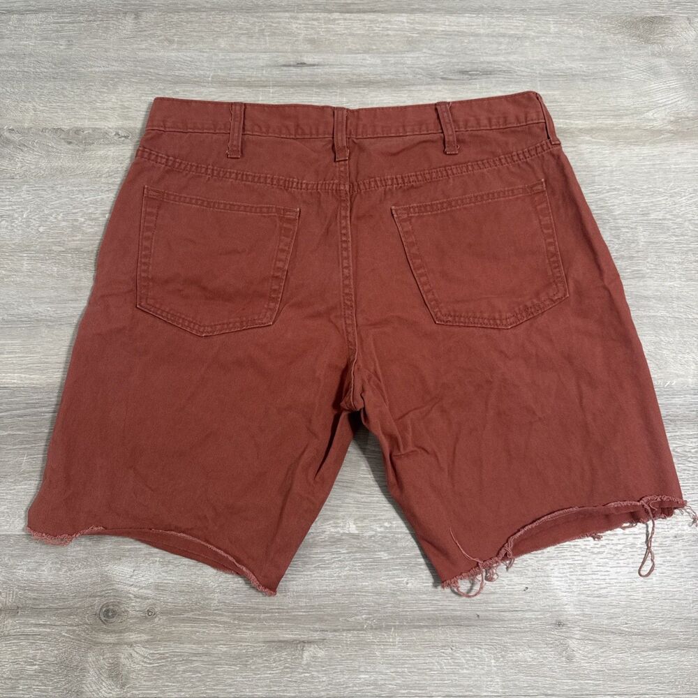 Old Navy Shorts Men’s 36 Red Rust Cotton Cut Off Raw Hem 5 Pocket - Picture 6 of 12